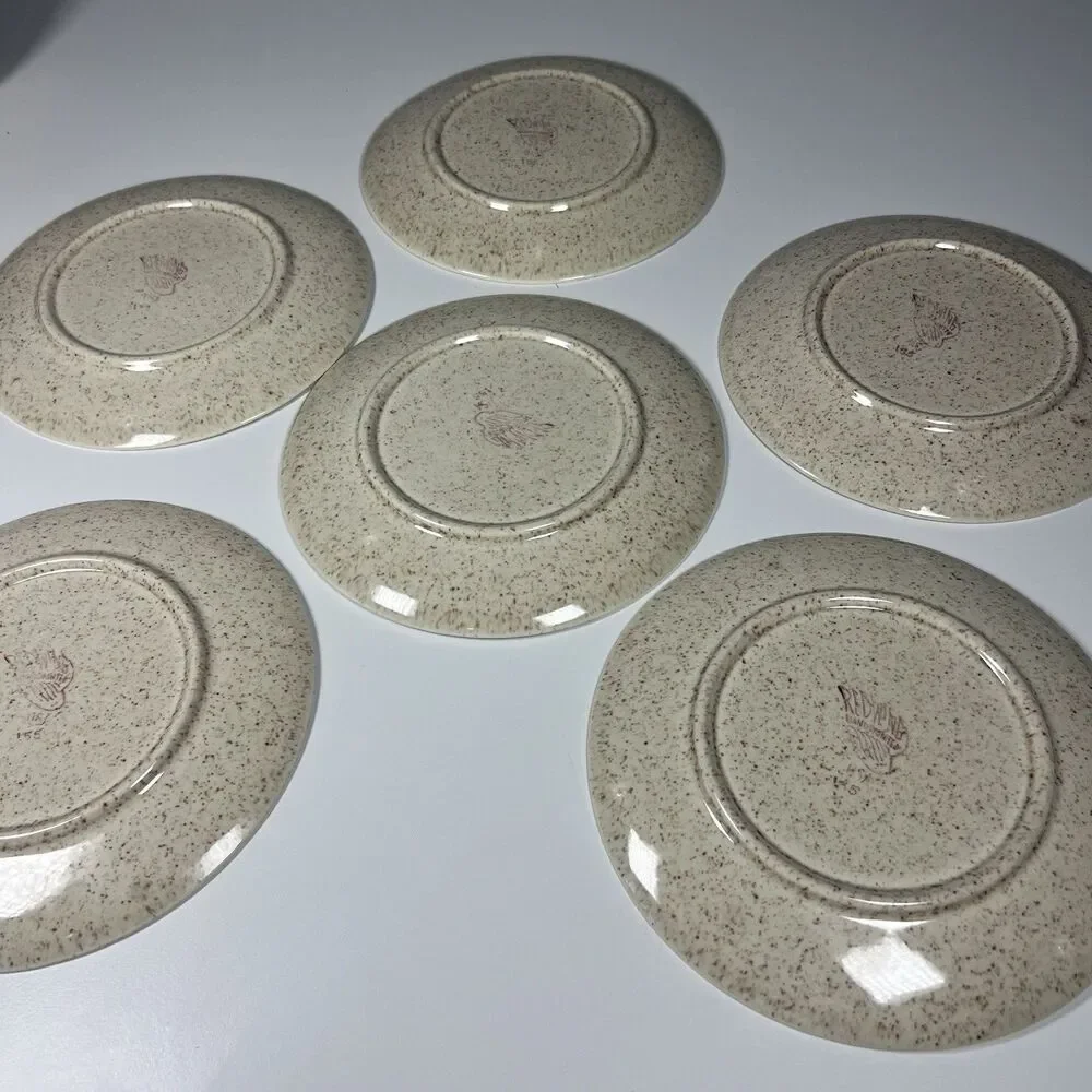 Red Wing Pottery Bob White Salad Plates lot of 6 pcs 6.5